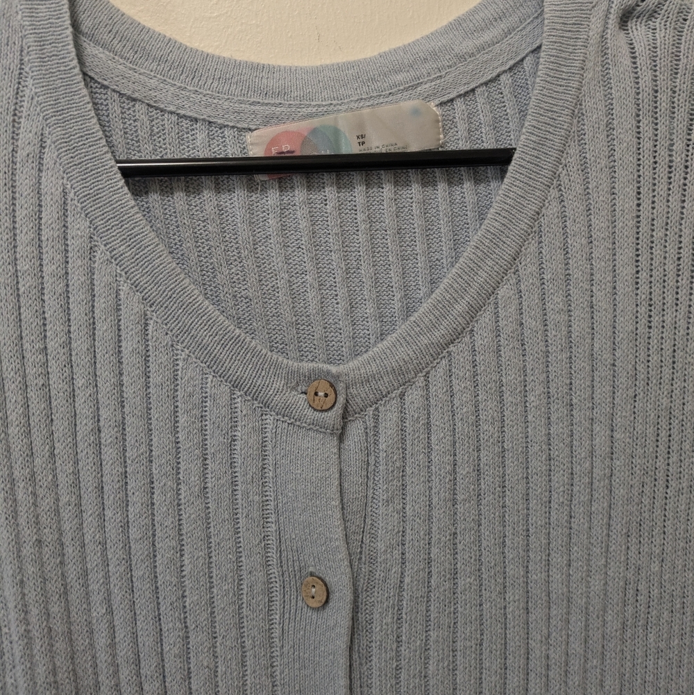 EUC Free People FP Beach Free Fall Sweat Maxi Dress In Baby Blue, Oversized XS - Picture 7 of 10